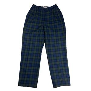 Vintage Pendleton Plaid Pants Trousers Size 8‎ Tartan Plaid Pleated Petite Green